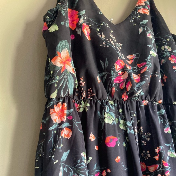 IZ Byer Hi low floral print spaghetti strap dress - Picture 3 of 5